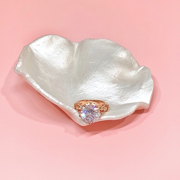 Rose Gold Plated Diamond Wedding Engagement Ring - Picture 6 of 11